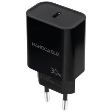 Carregador de Parede Nanocabo 10.10.2010/ 1xUSB Tipo-C/ 30W/ Preto