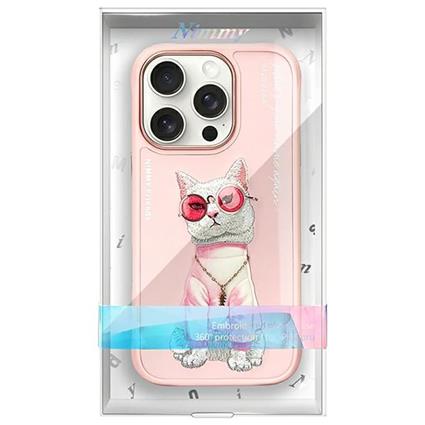 Nimmy Capa Para Telefone Iphone 16 Pro Óculos Cor-de-rosa Gato Legal