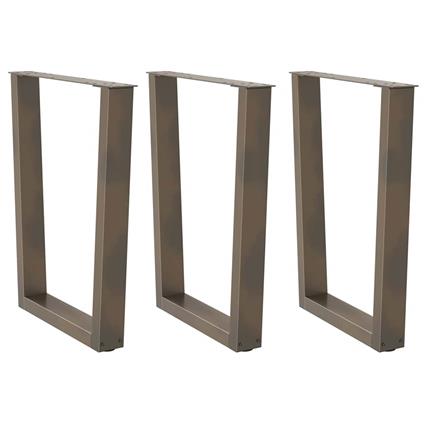 vidaXL Mesa de jantar pernas 3 pcs forma V 70x(72-73,3) cm aço natural