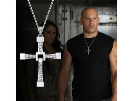 Colar - Velozes e Furiosos - Cruz - Aço Inoxidável - Prata - Misto FAST AND FURIOUS