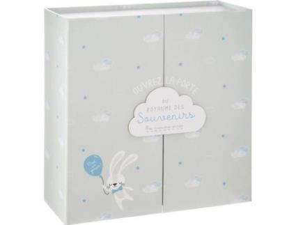 Caixa de nascimento para lembrança de porta nuvem cinza