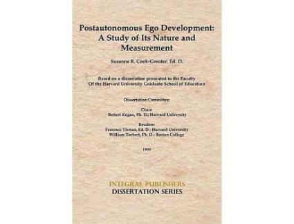 Livro Postautonomous Ego Development de Susanne Cook-Greuter (Inglês)