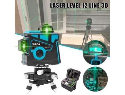 Nível laser - QINGQUE - 12 linhas 3D - Autonivelante - Azul QINGQUE