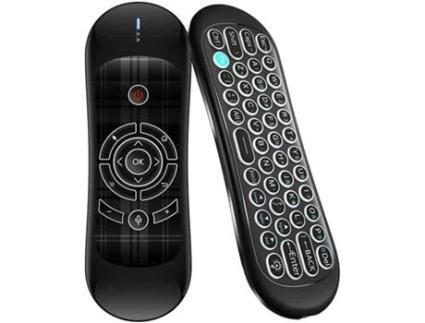 Comando Voice Air Mouse com Luz de Fundo Mini Teclado Sem Fio 2.4Ghz Giroscópio de 6 Eixos Ir Universal Aprendizagem para Android Tv Bo OVEGNA R2