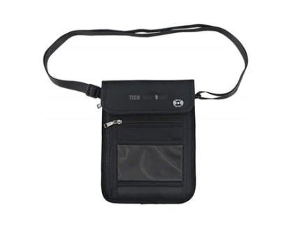 Bolsa de Pescoço - Allnice - Anti-Roubo - Tecido Impermeável - 16x21cm - Preto ALLNICE