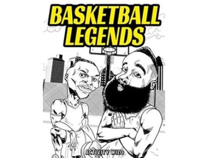 Livro Basketball Legends The Stories Behind The Greatest Players in History Coloring Book for Adults Kids de Activity Wizo (Inglês)