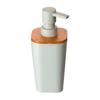 DISPENSADOR SABAO CASA DE BANHO BAMBU BRANCO COLEÇÃO NATUREO