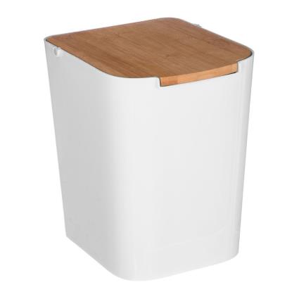 CAIXOTE DO LIXO WC BAMBU BRANCO 5L COLEÇÃO BALTIK