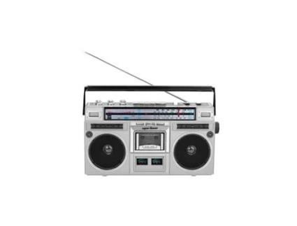 Marlone Rádio Cassete Multifunções Estéreo FM/AM Bluetooth 5.0 20W Modelo Queens Cinzento