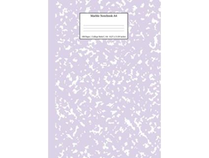 Livro Marble Notebook A4 Lilac Purple College Ruled Journal Pastel Stationery Notebooks A4 de Young Dreamers Press (Inglês)