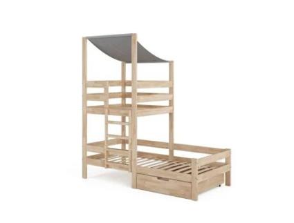 Cama cabine VITALISPA Tom, madeira natural, 90x200 cm com gaveta