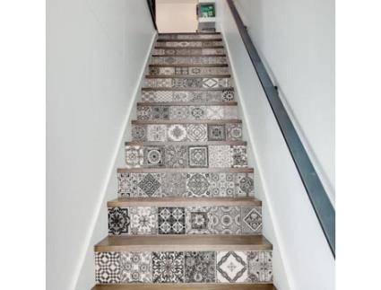 conjunto de 13 peças 3D autoadesivos para escada geométrica adesivos para decoração de casa TEMPSA