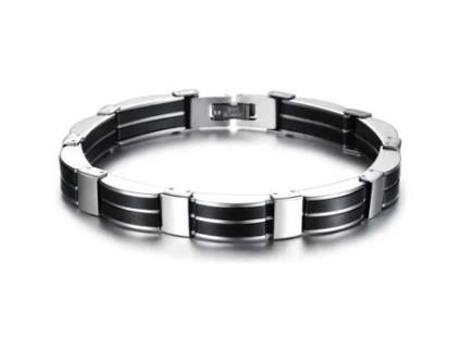 Pulseira - New Fashion - Aço Titânio - Silicone - 22 cm - 9,3 mm NOUVEAU MODE