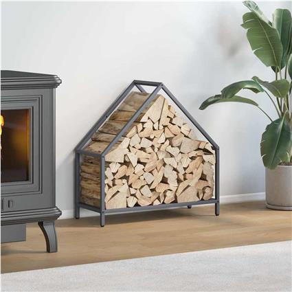 vidaXL Suporte para lenha 60x25x60 cm aço laminado a frio antracite