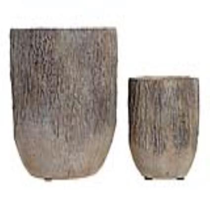 Plantador  Tronco Castanho Cimento (2 pcs)