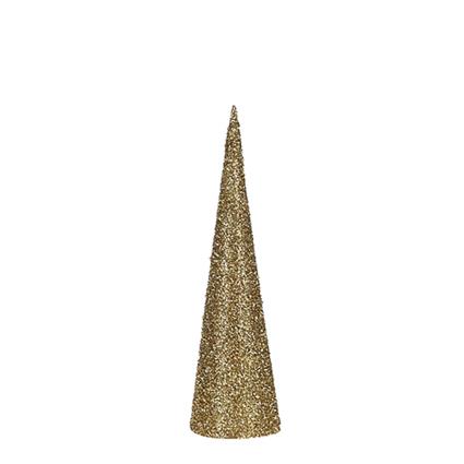 ÁRVORE NATAL TIPO CONE COR OURO 50X14CM
