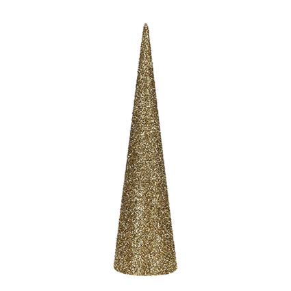 ÁRVORE NATAL TIPO CONE COR OURO 60X16CM