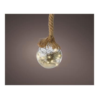 LÂMPADA MICRO LED COM CORDA E DECORAÇÃO NATURAL 14X80CM 30L