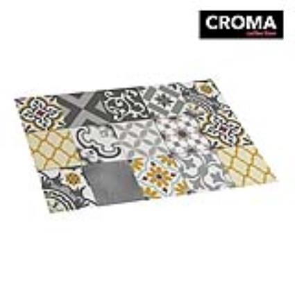 TAPETE VINILICO CROMA PATCH CINZENTO- AMBAR 45X75CM