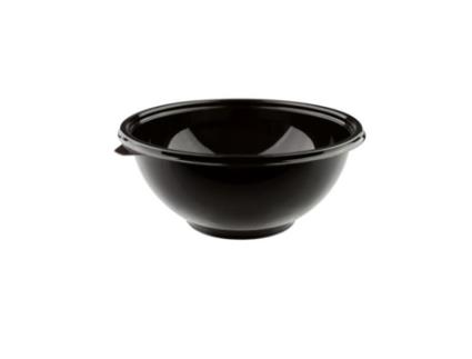 50 Saladeiras Redondas Cristal Preto 2250 ml D. 26 x A. 9 cm Elegantes, Robustas e Versáteis em Plástico PET - D-WORK