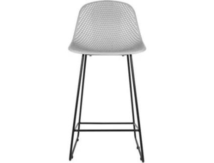 Banqueta alta - LEITMOTIV - Diamond Mesh - Design elegante - Cinza