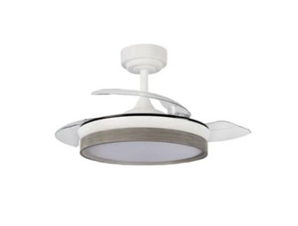 Ventilador DC modelo DOÑANA L LED branco/cinza com memória de cores regulável AKUNADECOR