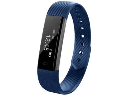 ELENXS Id115 Bluetooth Pulseira Relógio Inteligente Tela Oled de 0 86 Polegadas Smartwatch para Iphone Android Azul