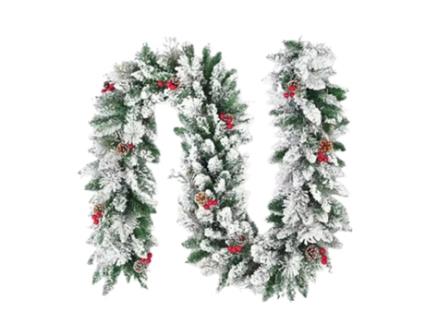 Guirlanda de Natal em Vime Artificial para Decoração Interna e Externa TOVBMUP