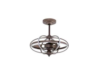 Ventilador DC IMBAT marrom função interna CCT LED regulável INTERLUSA