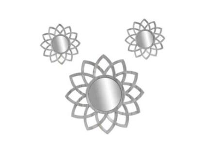 Conjunto de 3 espelhos de parede decorativos antigos gira 20-35 cm 836909