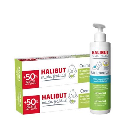 Halibut Muda Fraldas Creme Protetor 2x150g Preço Especial + Muda Fraldas Linimento 200ml