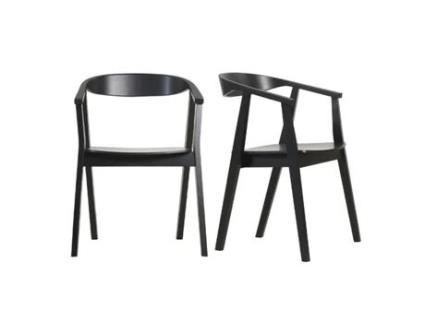 Conjunto de 2 cadeiras de madeira preta Design Bahia MILIBOO