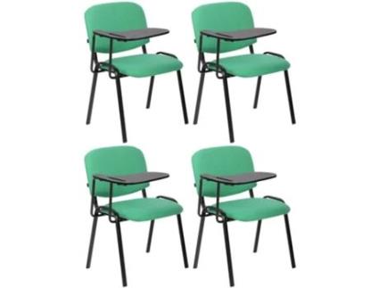 Conjunto de 4 cadeiras Ken com mesa dobrável em tecido verde CLP