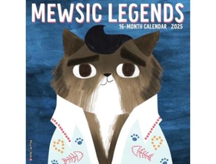 Livro Mewsic Legends 2025 12 X 12 Wall Calendar de Willow Creek Press (Inglês)
