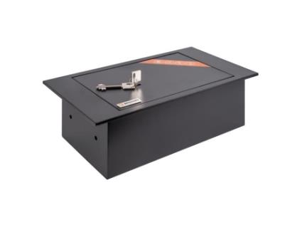 Cofre de chão BRIHARD - Tamanho pequeno - Fechadura com chave - 19,7 L - Cinza escuro