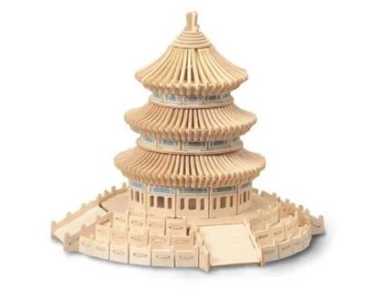 Kit de construção em madeira FSC - QUAY - Templo do Paraíso - Para montar você mesmo - Misto - A partir de 9 anos