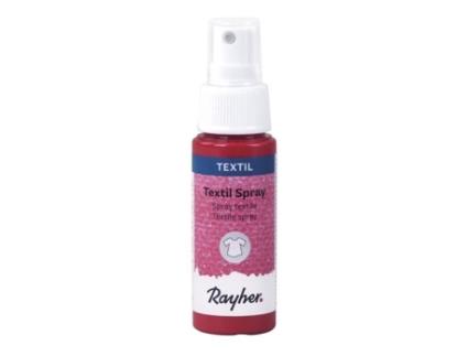 Spray têxtil - RAYHER - Vermelho carmim - Frasco 50ml - Resistente à luz - Para tecidos leves