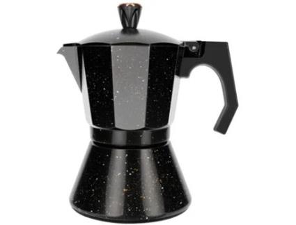 Eisenbach Máquina de café expresso Mocha de 6 chávenas Preto