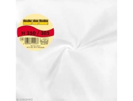 Vlieseline H250 rígido pegajoso - Largura 90 cm - Branco - Por metro (feito sob medida)