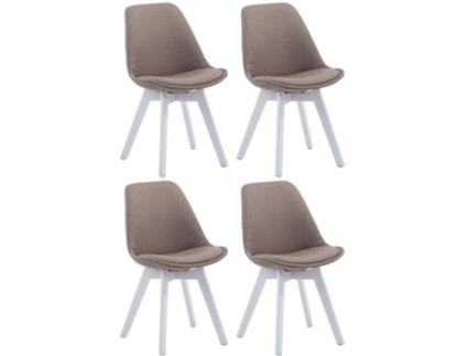 Conjunto de 4 cadeiras de visita em tecido Borneo V2 cinzento/branco CLP