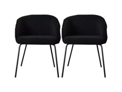 Conjunto de 2 poltronas Bouclette Teddy Moka La Factory - Teddy Moka Charcoal