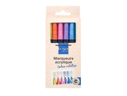 Canetas de tinta metálicas - MEGACREA DIY - Sortido de 6 peças - Opaco - Misto - Para crianças