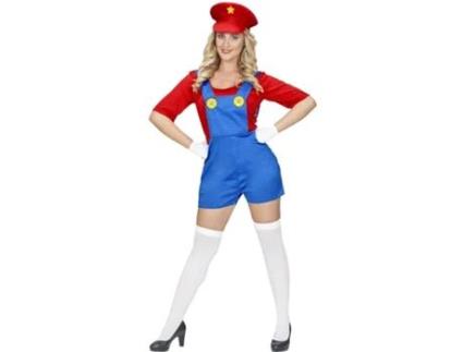 Fato de super canalizador vermelho para mulher
