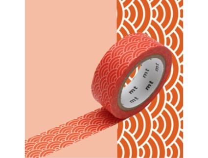 Fita Adesiva Para Ondas Seigaiha Laranja MASKING TAPE (1,5 cm X 7m)