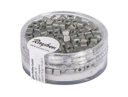 RAYHER 14308610 CUBO DE METAL, MATE, 3,4 MM, CAIXA 15 G, BRILHANTE. ARGEN