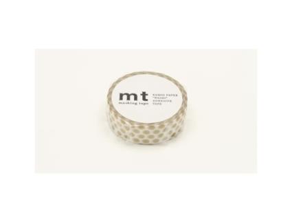Fita adesiva - MT - bolinhas douradas - dot gold - papel washi - reposicionável