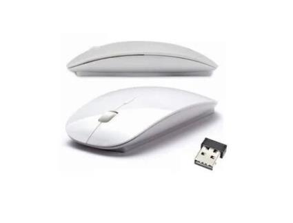 Mouse Sem Fio de Design Ultrafino Estilo Apple Mac Pc Branco GOBRO