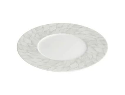 Prato de sobremesa - Branco - Folha - Porcelana - Diâmetro 23 cm - Peso 0,45 kg