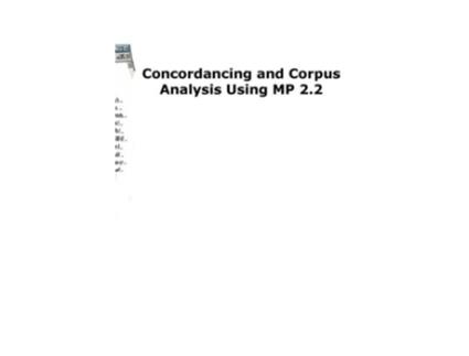 Livro Concordancing and Corpus Analysis Using Mp22 de Michael Barlow (Inglês)