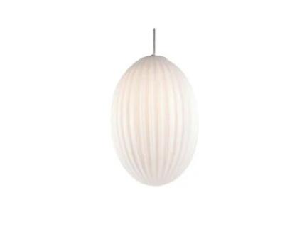 Candeeiro suspenso de designer vintage - LEITMOTIV - Smart grande - Abajur de vidro - Branco - Base E27